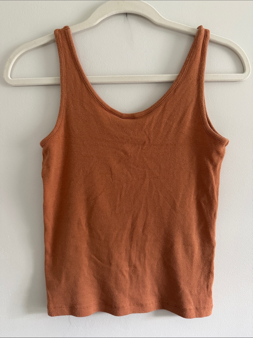 Joie Rust-Orange Ribbed Tank Top - Picture 2 of 3